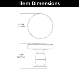 Anders Collection Knob 1-1/4'' diam Brushed Golden Brass Finish B078788BGB