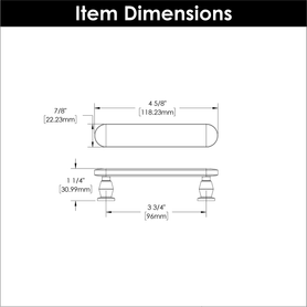 Anders Collection Pull 3-3/4'' cc Brushed Golden Brass Finish B078789BGB