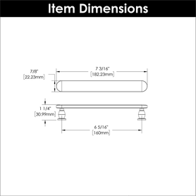 Anders Collection Pull 6-5/16'' cc Brushed Golden Brass Finish B078791BGB