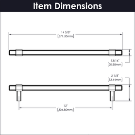 Monroe Collection Appliance Pull 12'' cc Chrome Finish B078832-CH
