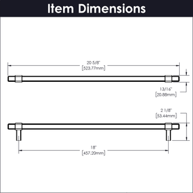 Monroe Collection Appliance Pull 18'' cc Satin Nickel Finish B078833-SN