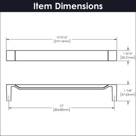 Fuse Collection Appliance Pull 12'' cc Satin Nickel with Black Wood Finish B079354WB-SN