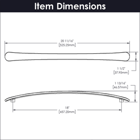 Vale Collection Appliance Pull 18'' cc Satin Nickel Finish B079379-SN