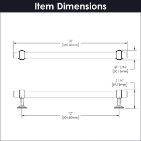Ostia Collection Appliance Pull 12'' cc Satin Nickel Finish B079396-SN