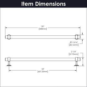 Ostia Collection Appliance Pull 18'' cc Brushed Golden Brass Finish B079399-BGB