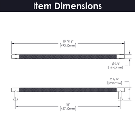 Verge Collection Appliance Pull 18'' cc Matte Black Finish B079412-MB