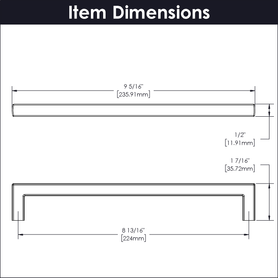 Coventry Collection Pull 8-13/16'' cc Polished Nickel Finish B07945214