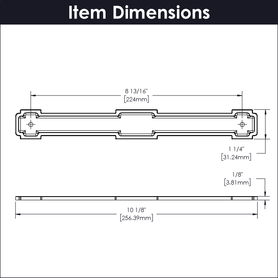 Coventry Collection Pull Backplate 8-13/16'' cc Satin Nickel Finish B079454SN