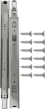 Drawer Slide Side Mount Full Extension 18'' Cadmium Finish P1050/18-2C