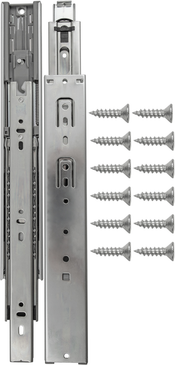 Drawer Slide Side Mount Soft Close Full Extension 12'' Cadmium Finish P1055/12-2C