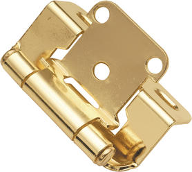 Hinge Semi-Concealed 1/2'' Overlay Face Frame Part Wrap Self-Close Polished Brass Finish P2710F-3