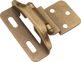 Hinge Semi-Concealed 3/8'' Inset 1/4'' Overlay Face Frame Part Wrap Self-Close Antique Brass Finish P61030F-AB