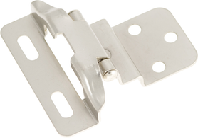 Hinge Semi-Concealed 3/8'' Inset 1/4'' Overlay Face Frame Part Wrap Self-Close Satin Nickel Finish P61030F-SN