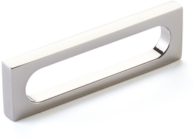 Cafe Pull, Modern Oval Slot, Polished Nickel, 3-1/2'' cc 10032-PN