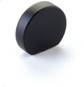 Cafe Knob, Modern Oval, Matte Black, 1'' Width, 7/8'' cc 10040-MB