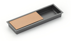 MODO Recessed Pull, Gun Metal/Polished Rose Gold, 6-1/4'' x 2'' Overall 1210-GM/PRG