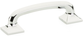 Northport Pull, Square Bases, Polished Chrome, 3-1/2'' cc 205-26