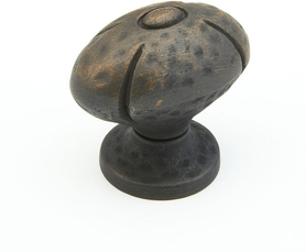 Siena Knob, Oval, Ancient Bronze, 1-1/4'' dia 252-ABZ
