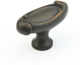 French Farm Knob, Oval, Ancient Bronze, 1-7/8'' dia 261-ABZ