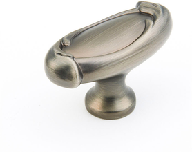 French Farm Knob, Oval, Antique Nickel, 1-7/8'' dia 261-AN