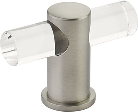 Lumiere T-Knob, Adjustable Clear Acrylic, Satin Nickel, 2'' 401-15