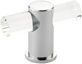 Lumiere T-Knob, Adjustable Clear Acrylic, Polished Chrome, 2'' 401-26