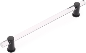 Lumiere Appliance Pull, NON-Adjustable Clear Acrylic, Matte Black, 12'' cc 402-MB