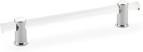 Lumiere Pull, Adjustable Clear Acrylic, Polished Chrome, 6'' cc 406-26