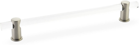 Lumiere Pull, Adjustable Clear Acrylic, Satin Nickel, 8'' cc 408-15
