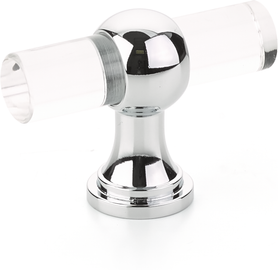Lumiere Transitional T-Knob, Adjustable Clear Acrylic, Polished Chrome, 2'' 411-26
