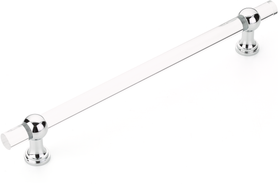 Lumiere Transitional Appliance Pull, NON-Adjustable Clear Acrylic, Polished Chrome, 12'' cc 412-26