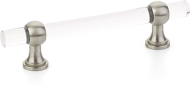 Lumiere Transitional Pull, Adjustable Clear Acrylic, Satin Nickel, 4'' cc 414-15