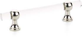 Lumiere Transitional Pull, Adjustable Clear Acrylic, Polished Nickel, 4'' cc 414-PN