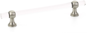 Lumiere Transitional Pull, Adjustable Clear Acrylic, Satin Nickel, 6'' cc 416-15