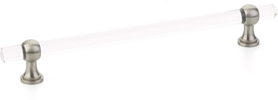 Lumiere Transitional Pull, Adjustable Clear Acrylic, Satin Nickel, 8'' cc 418-15