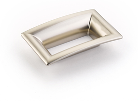 Finestrino Pull, Flared Rectangle, Satin Nickel, 64 mm cc 441-15