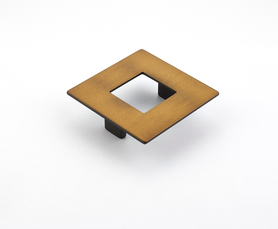 Finestrino Pull, Square, Burnished Bronze, 64 mm cc 443-BRBZ