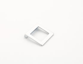 Finestrino Pull, Angled Square, Matte Chrome, 32 mm cc 450-M26