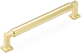 Haniburton Pull, Unlacquered Brass, 6'' cc 476-UNBR