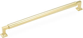 Haniburton Appliance Pull, Unlacquered Brass, 15'' cc 479-UNBR