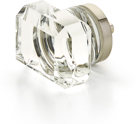 City Lights Rectangular Glass Knob, Satin Nickel, 1-3/4''  52-15