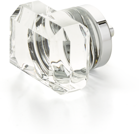 City Lights Rectangular Glass Knob, Polished Chrome, 1-3/4''  52-26