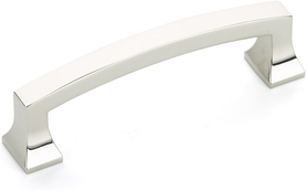 Menlo Park Pull, Arched, Polished Nickel, 3-1/2'' cc 526-PN