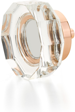 City Lights Large Multi-Sided Glass Knob, Polished Rose Gold, 1-3/4'' dia 53-PRG