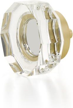 City Lights Large Multi-Sided Glass Knob, Satin Brass, 1-3/4'' dia 53-SB
