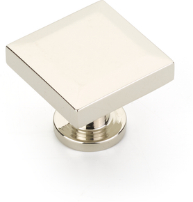 Heathrow Knob, Square, Polished Nickel, 1-1/4'' 551-PN