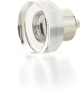 City Lights Round Disc Glass Knob, Polished Nickel, 1-3/8'' dia 56-PN