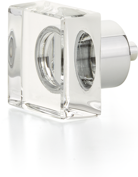 City Lights Square Glass Knob, Polished Chrome, 1-1/4'' 57-26