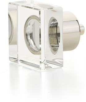 City Lights Square Glass Knob, Polished Nickel, 1-1/4'' 57-PN