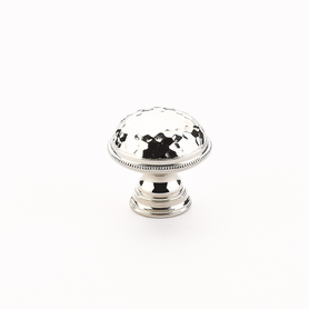 Atherton Hammered Knob, Knurled Edge, Polished Nickel, 1-1/4'' dia 571-PN